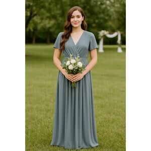 NEW Baltic Born Kristina Maxi Dress in Dusty Blue Size Small - Missing Belt